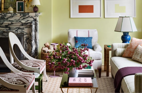 Modern living area with fireplace